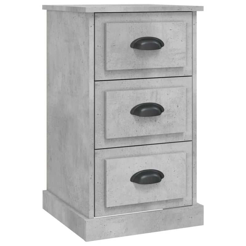 Nachtkastje 39x39x67 cm bewerkt hout betongrijs MeubelReus