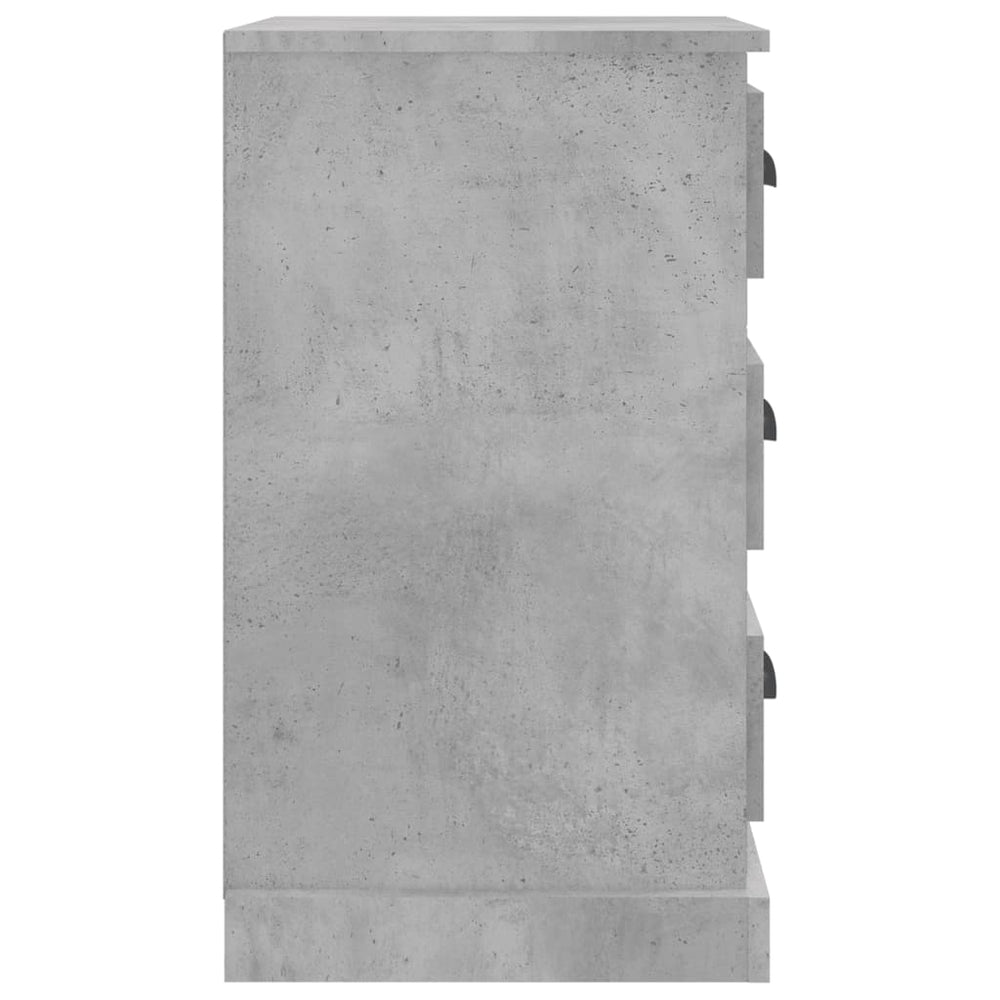 Nachtkastje 39x39x67 cm bewerkt hout betongrijs MeubelReus