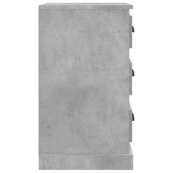 Nachtkastje 39x39x67 cm bewerkt hout betongrijs MeubelReus