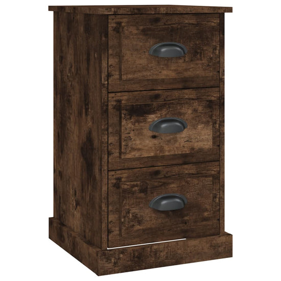 Nachtkastje 39x39x67 cm bewerkt hout gerookt eikenkleurig MeubelReus