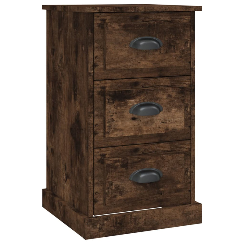 Nachtkastje 39x39x67 cm bewerkt hout gerookt eikenkleurig MeubelReus