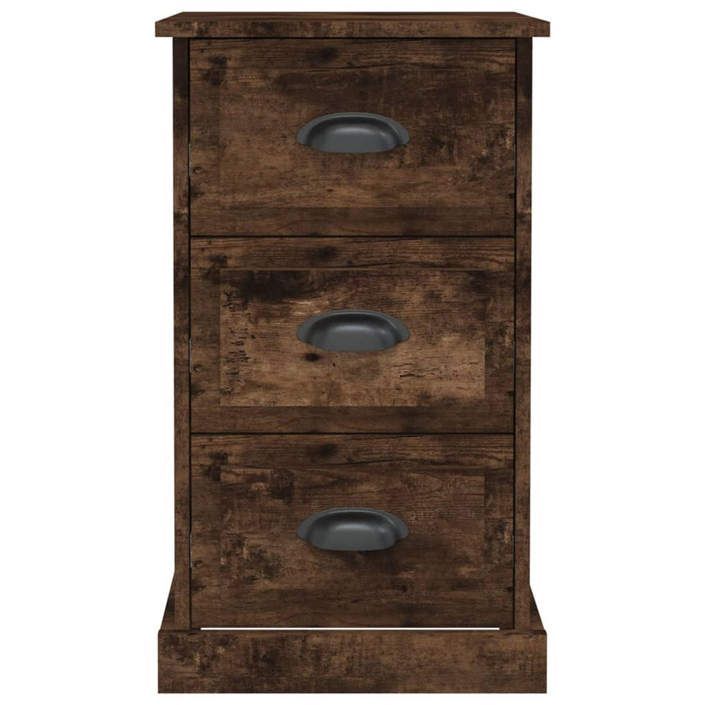 Nachtkastje 39x39x67 cm bewerkt hout gerookt eikenkleurig MeubelReus