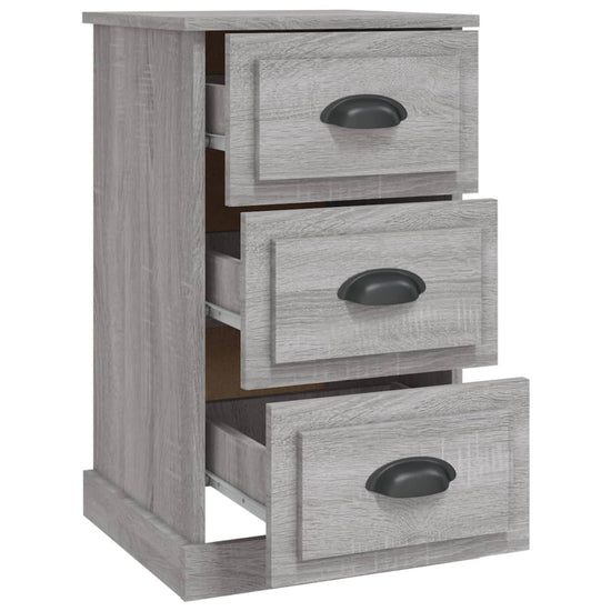 Nachtkastje 39x39x67 cm bewerkt hout grijs sonoma eikenkleurig MeubelReus
