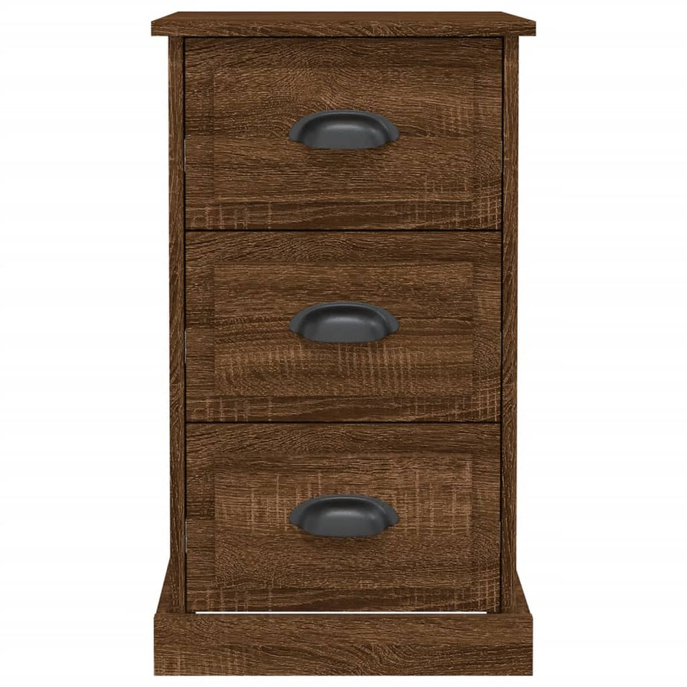 Nachtkastje 39x39x67 cm bewerkt hout bruin eikenkleur MeubelReus