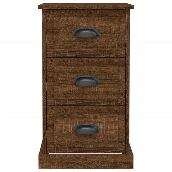 Nachtkastje 39x39x67 cm bewerkt hout bruin eikenkleur MeubelReus