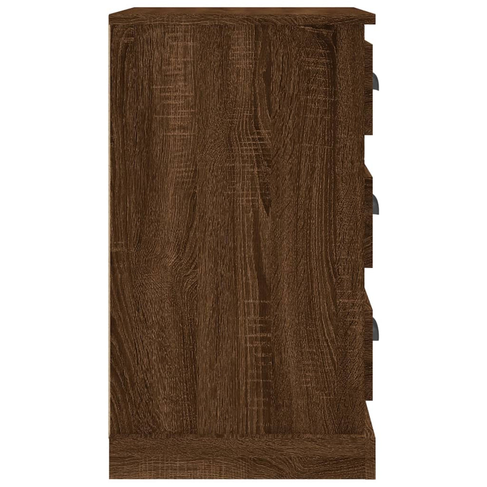 Nachtkastje 39x39x67 cm bewerkt hout bruin eikenkleur MeubelReus