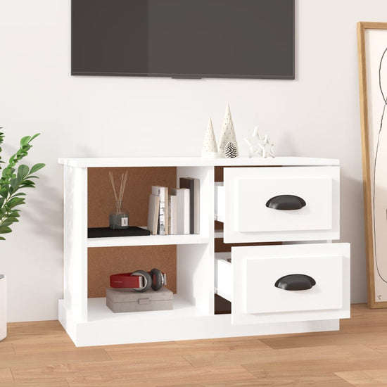 Tv-meubel 73x35,5x47,5 cm bewerkt hout hoogglans wit MeubelReus