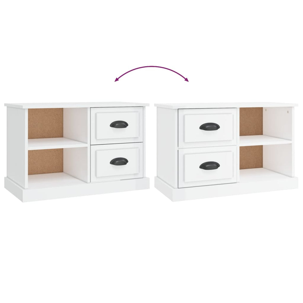 Tv-meubel 73x35,5x47,5 cm bewerkt hout hoogglans wit MeubelReus