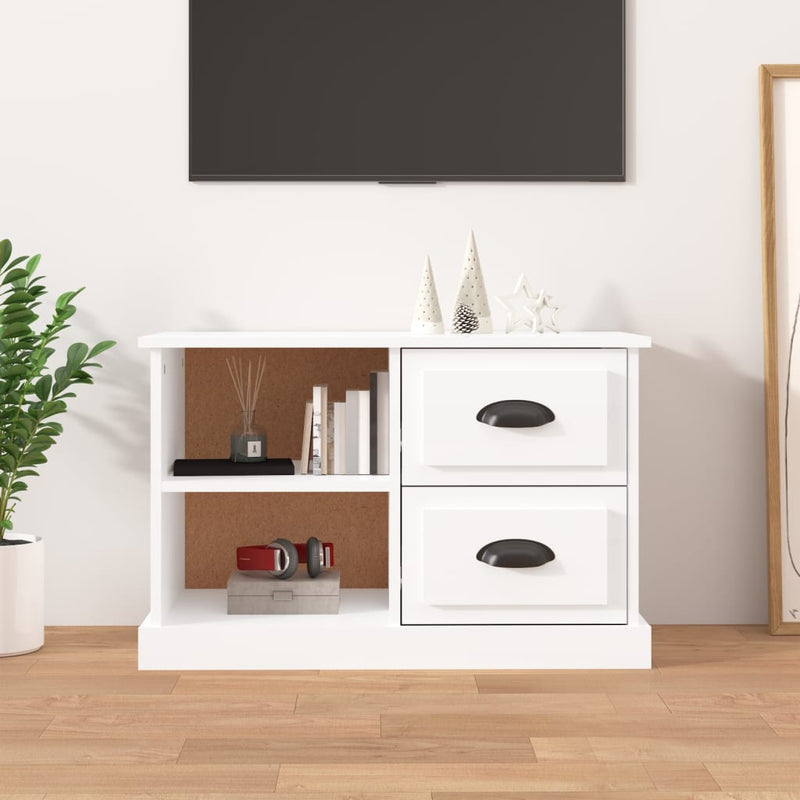 Tv-meubel 73x35,5x47,5 cm bewerkt hout hoogglans wit MeubelReus