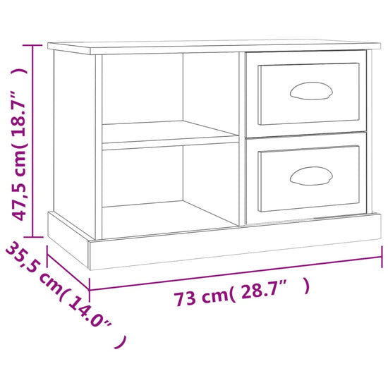 Tv-meubel 73x35,5x47,5 cm bewerkt hout gerookt eikenkleurig MeubelReus