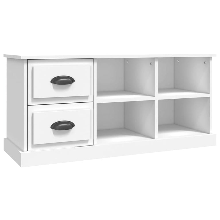 Tv-meubel 102x35,5x47,5 cm bewerkt hout wit MeubelReus