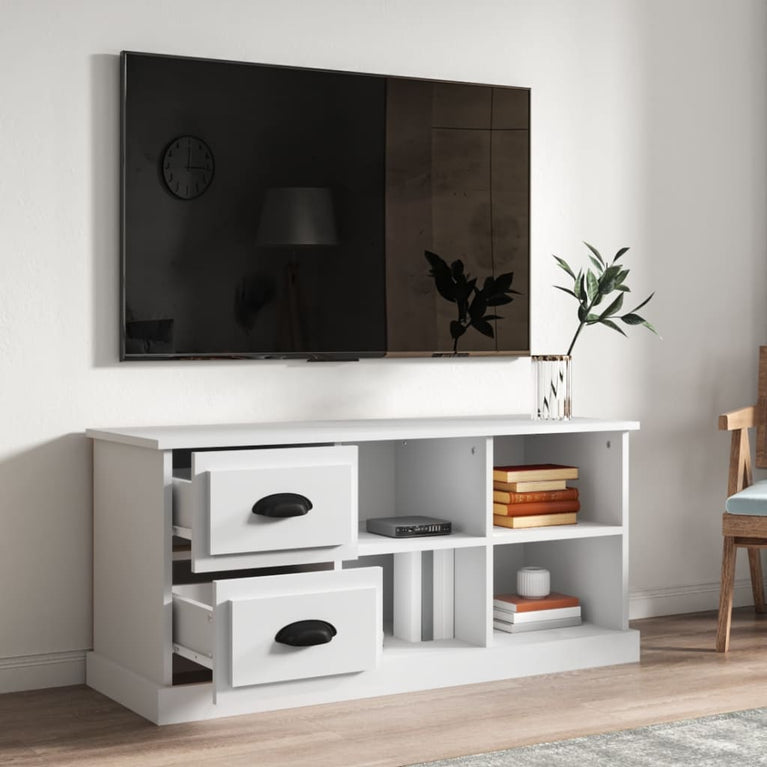 Tv-meubel 102x35,5x47,5 cm bewerkt hout wit MeubelReus