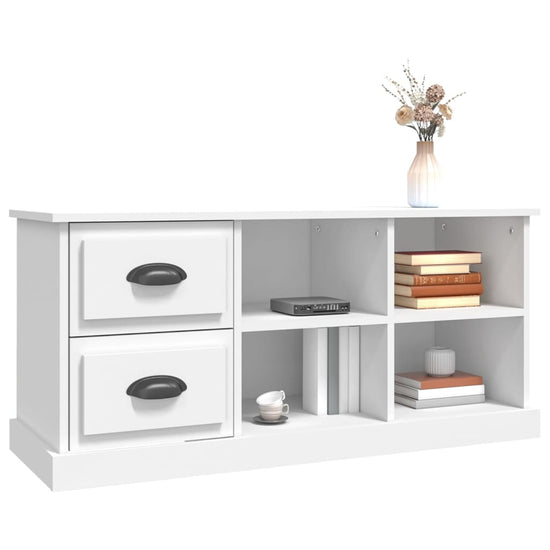 Tv-meubel 102x35,5x47,5 cm bewerkt hout wit MeubelReus