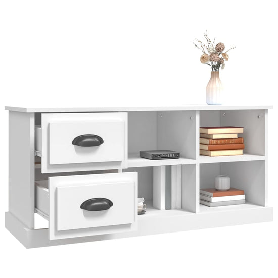 Tv-meubel 102x35,5x47,5 cm bewerkt hout wit MeubelReus