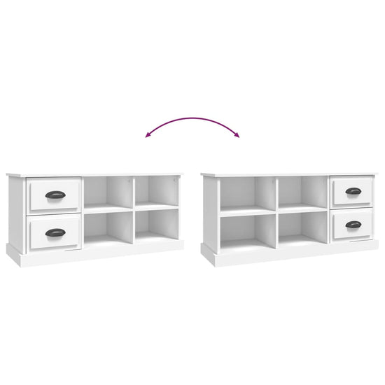 Tv-meubel 102x35,5x47,5 cm bewerkt hout wit MeubelReus
