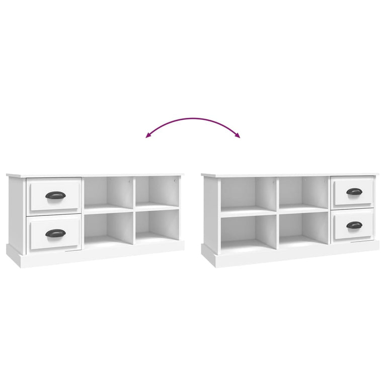 Tv-meubel 102x35,5x47,5 cm bewerkt hout wit MeubelReus