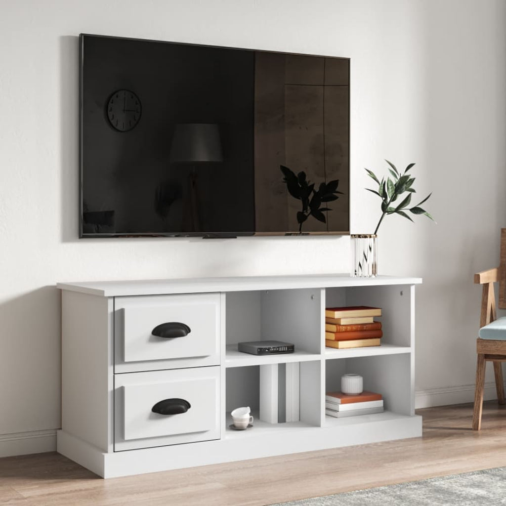 Tv-meubel 102x35,5x47,5 cm bewerkt hout wit MeubelReus