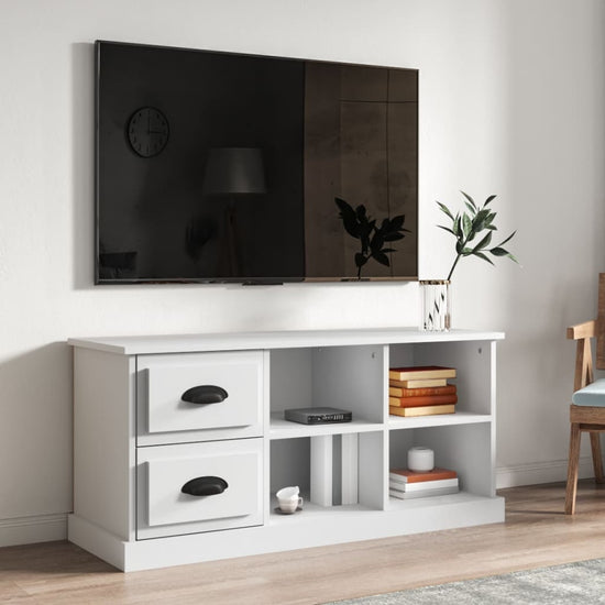 Tv-meubel 102x35,5x47,5 cm bewerkt hout wit MeubelReus