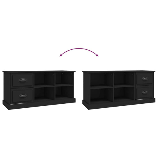 Tv-meubel 102x35,5x47,5 cm bewerkt hout zwart MeubelReus