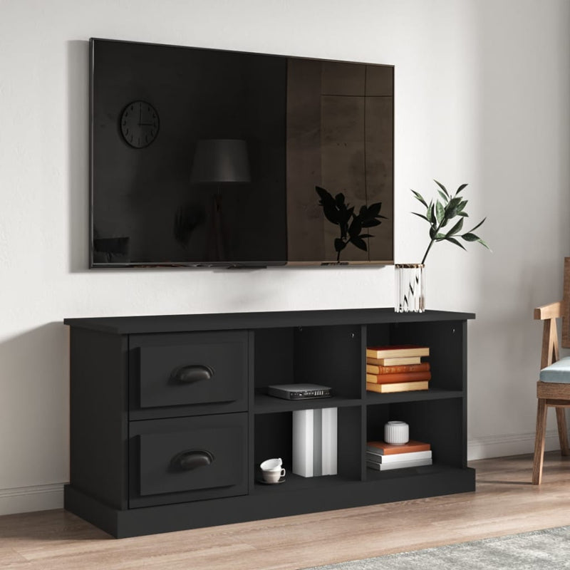 Tv-meubel 102x35,5x47,5 cm bewerkt hout zwart MeubelReus