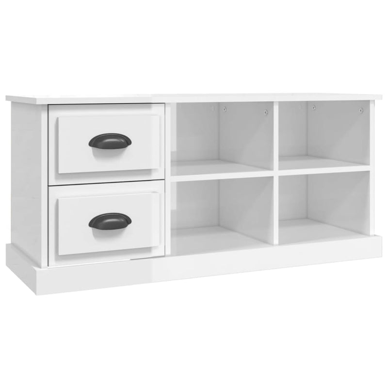 Tv-meubel 102x35,5x47,5 cm bewerkt hout hoogglans wit MeubelReus