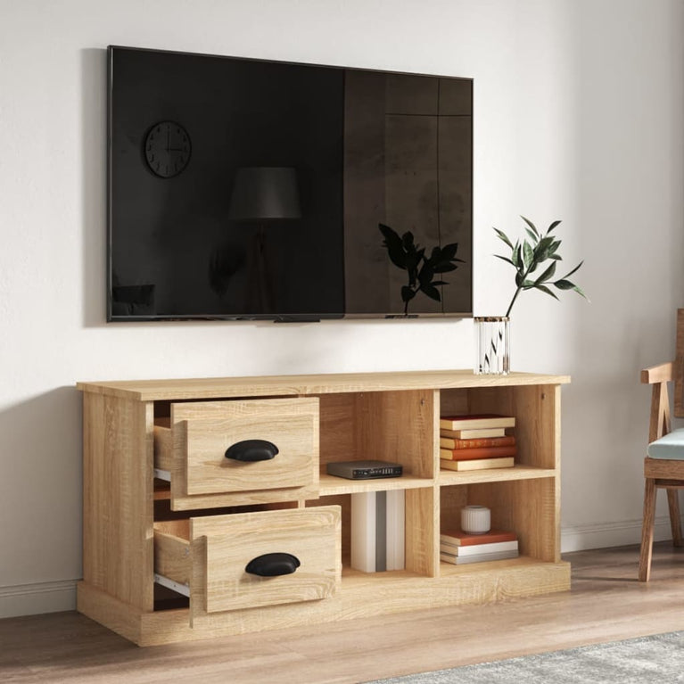 Tv-meubel 102x35,5x47,5 cm bewerkt hout sonoma eikenkleurig MeubelReus