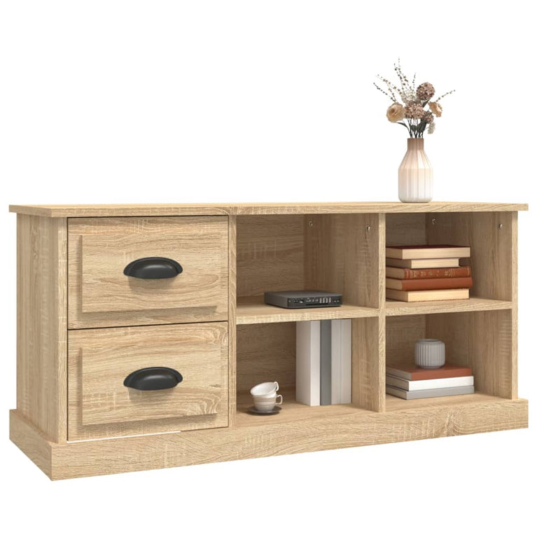Tv-meubel 102x35,5x47,5 cm bewerkt hout sonoma eikenkleurig MeubelReus