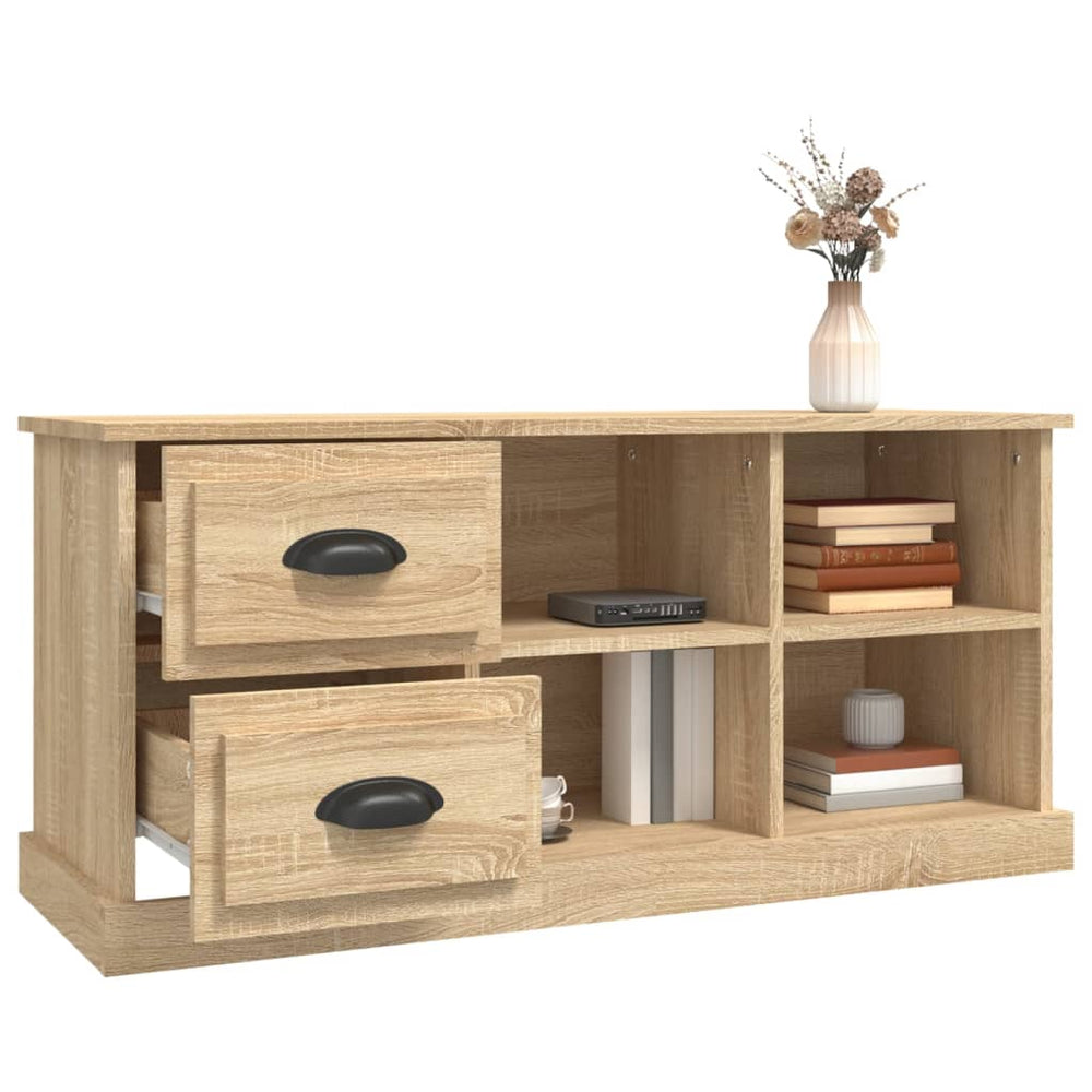 Tv-meubel 102x35,5x47,5 cm bewerkt hout sonoma eikenkleurig MeubelReus