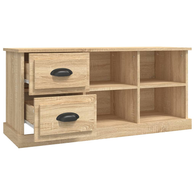 Tv-meubel 102x35,5x47,5 cm bewerkt hout sonoma eikenkleurig MeubelReus