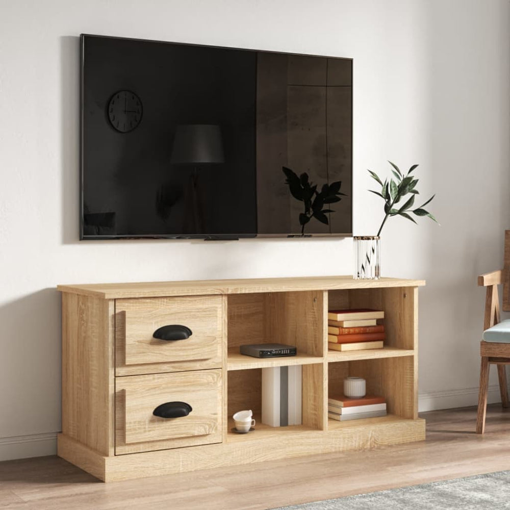 Tv-meubel 102x35,5x47,5 cm bewerkt hout sonoma eikenkleurig MeubelReus
