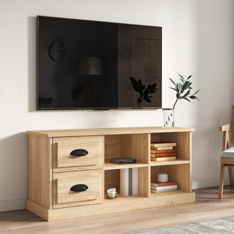 Tv-meubel 102x35,5x47,5 cm bewerkt hout sonoma eikenkleurig MeubelReus