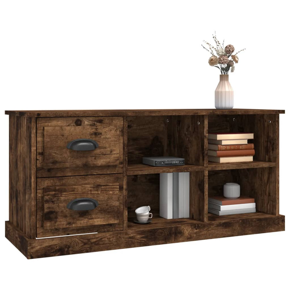 Tv-meubel 102x35,5x47,5 cm bewerkt hout gerookt eikenkleurig MeubelReus