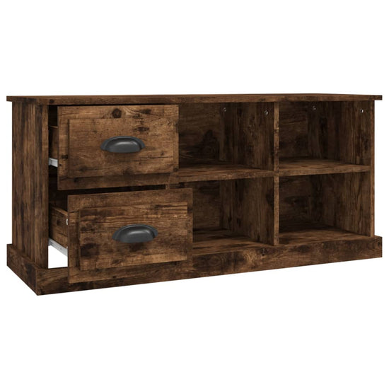 Tv-meubel 102x35,5x47,5 cm bewerkt hout gerookt eikenkleurig MeubelReus