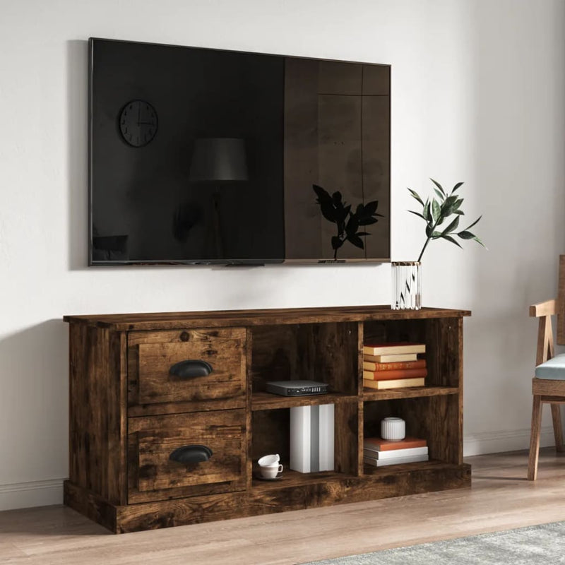 Tv-meubel 102x35,5x47,5 cm bewerkt hout gerookt eikenkleurig MeubelReus