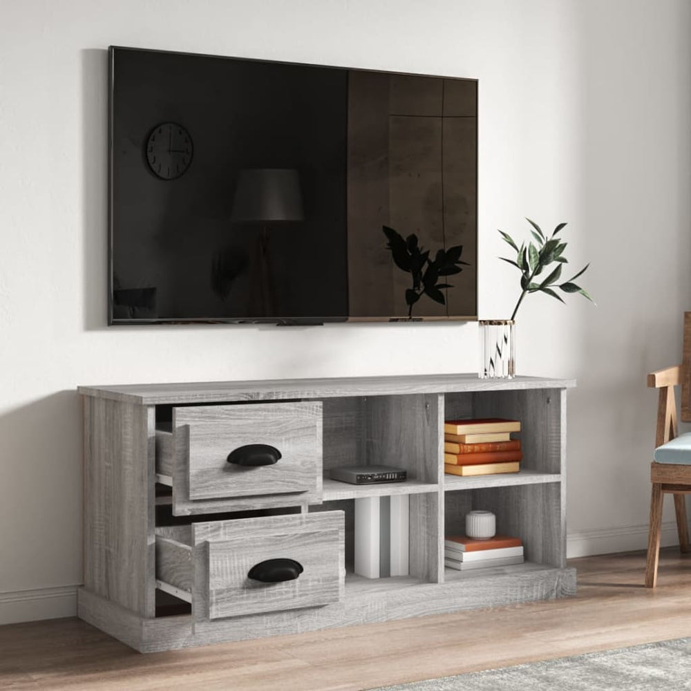 Tv-meubel 102x35,5x47,5 cm bewerkt hout grijs sonoma eikenkleur MeubelReus