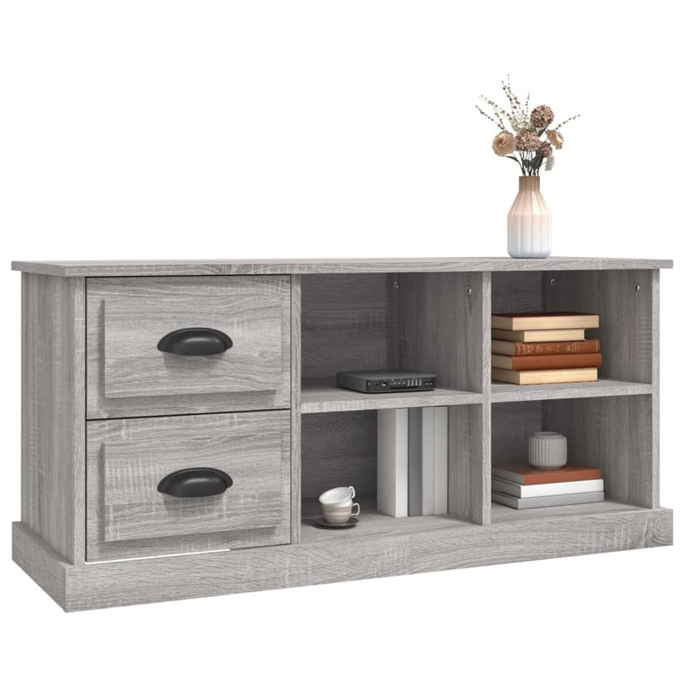 Tv-meubel 102x35,5x47,5 cm bewerkt hout grijs sonoma eikenkleur MeubelReus