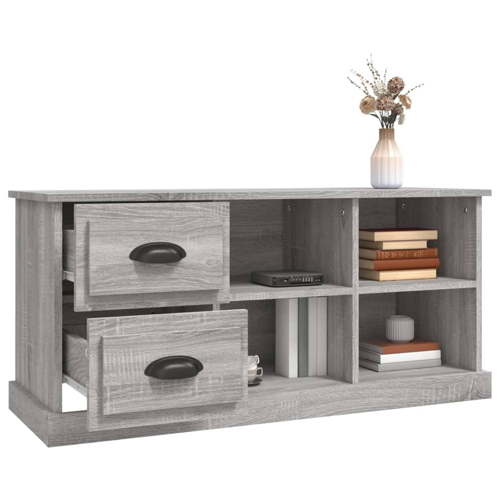 Tv-meubel 102x35,5x47,5 cm bewerkt hout grijs sonoma eikenkleur MeubelReus