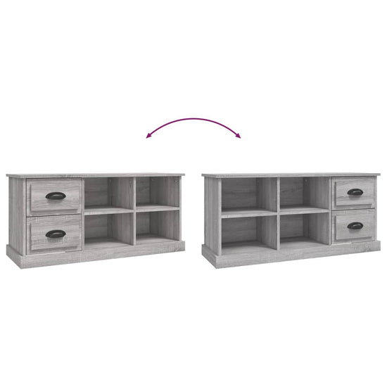 Tv-meubel 102x35,5x47,5 cm bewerkt hout grijs sonoma eikenkleur MeubelReus