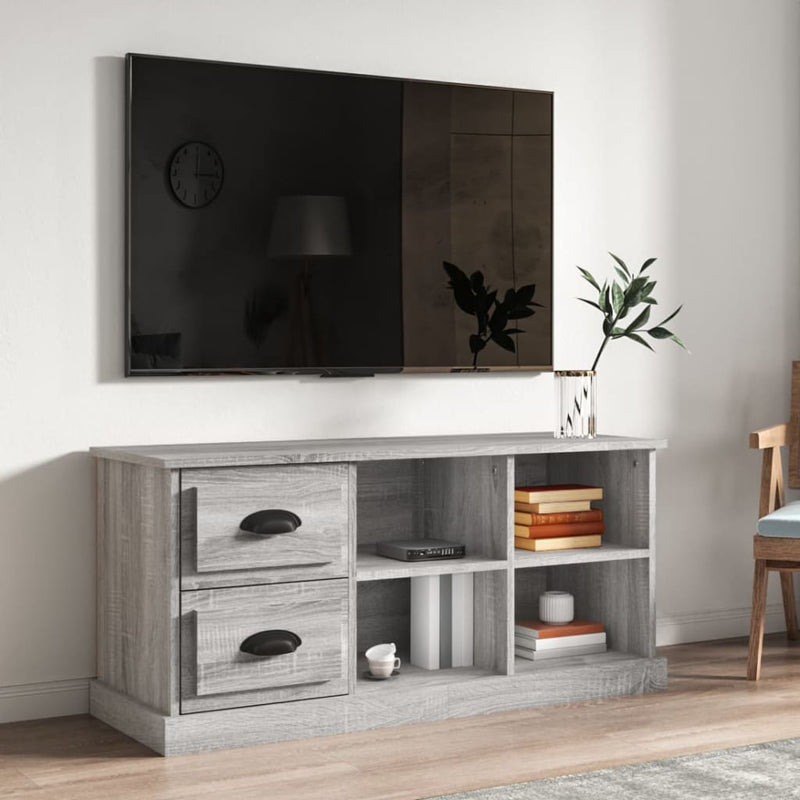 Tv-meubel 102x35,5x47,5 cm bewerkt hout grijs sonoma eikenkleur MeubelReus