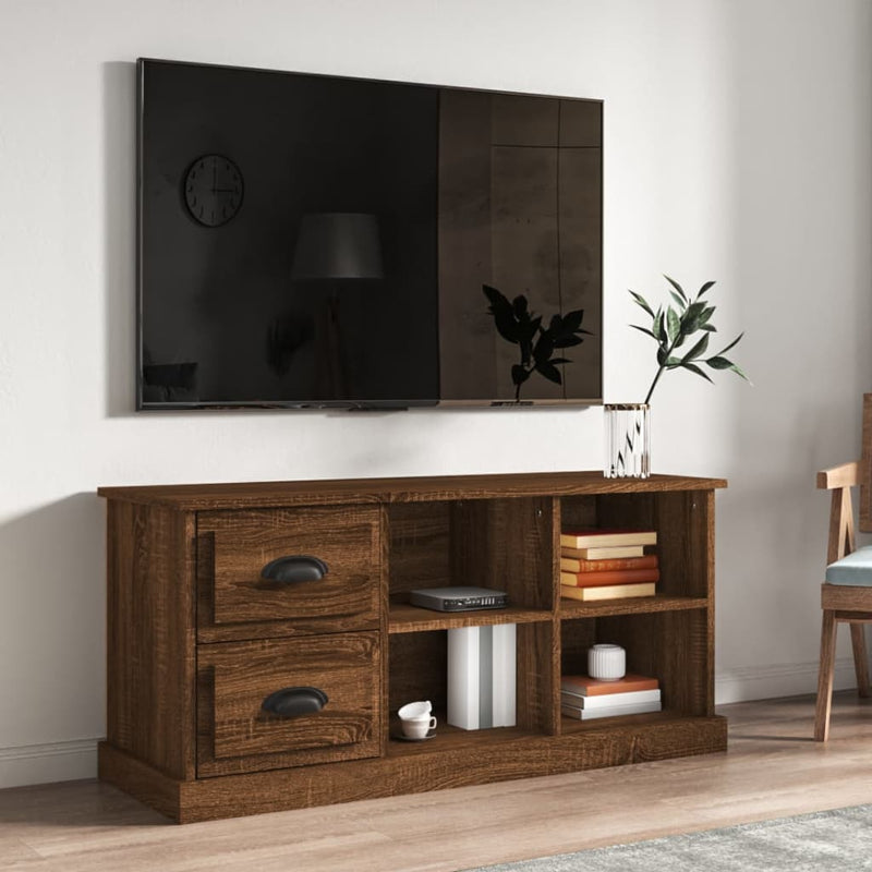 Tv-meubel 102x35,5x47,5 cm bewerkt hout bruin eikenkleur MeubelReus