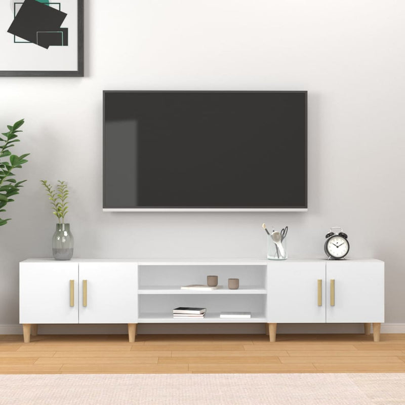 Tv-meubel 180x31,5x40 cm bewerkt hout wit MeubelReus