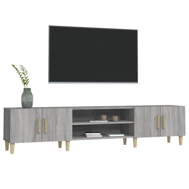 Tv-meubel 180x31,5x40 cm bewerkt hout grijs sonoma eikenkleurig MeubelReus
