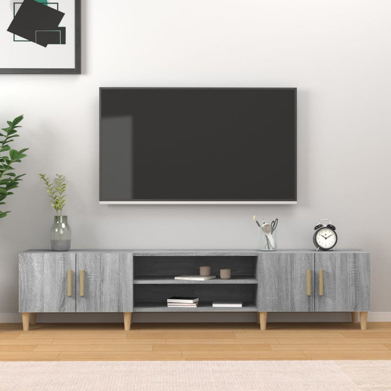 Tv-meubel 180x31,5x40 cm bewerkt hout grijs sonoma eikenkleurig MeubelReus