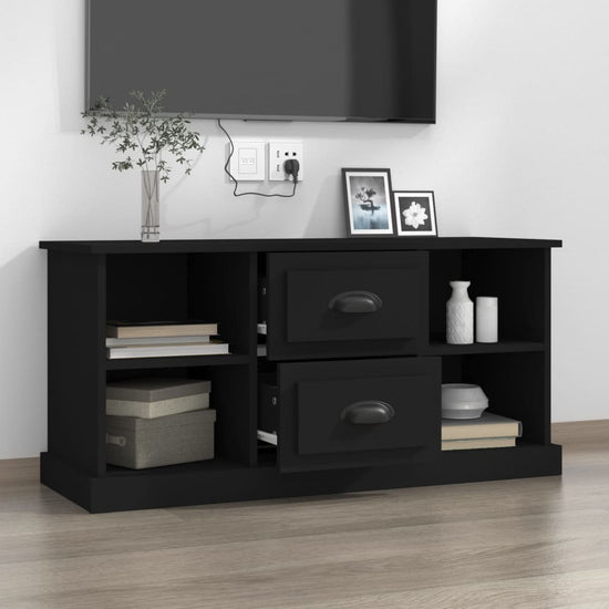 Tv-meubel 99,5x35,5x48 cm bewerkt hout zwart MeubelReus