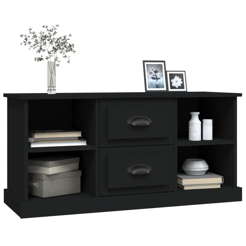 Tv-meubel 99,5x35,5x48 cm bewerkt hout zwart MeubelReus