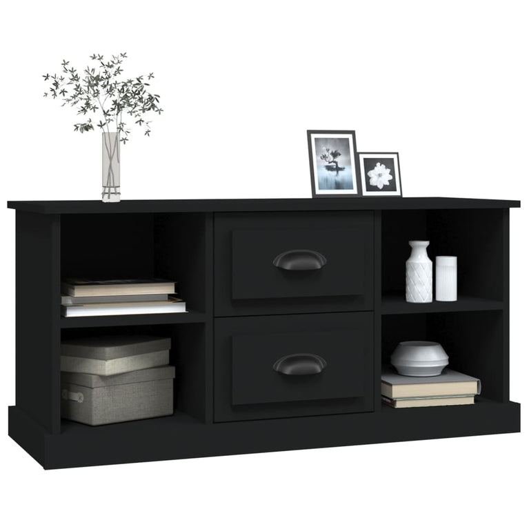 Tv-meubel 99,5x35,5x48 cm bewerkt hout zwart MeubelReus