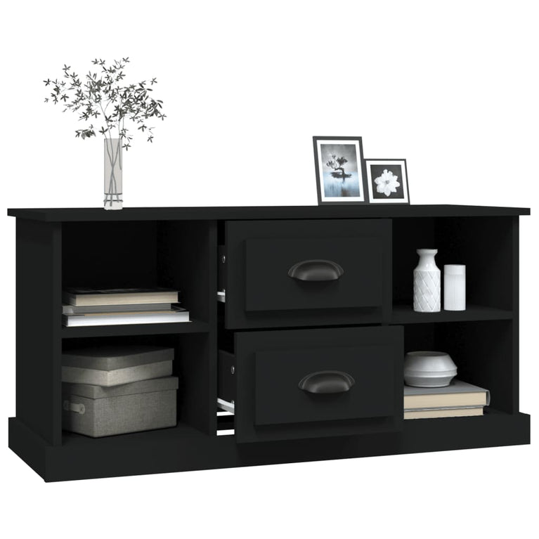 Tv-meubel 99,5x35,5x48 cm bewerkt hout zwart MeubelReus