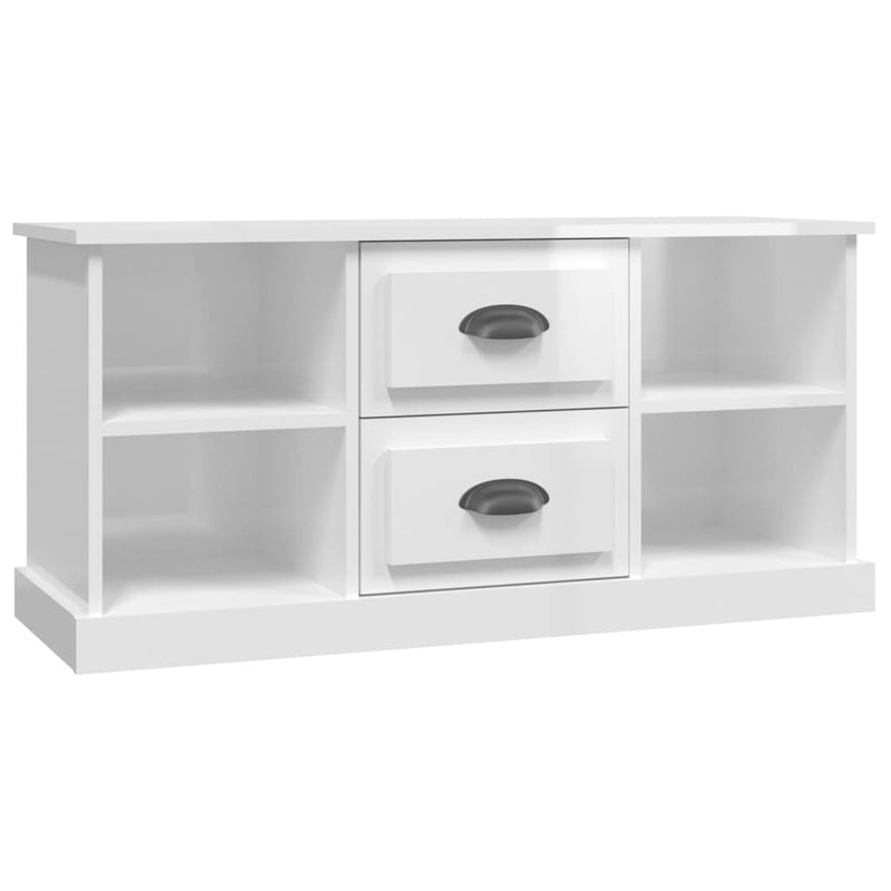 Tv-meubel 99,5x35,5x48 cm bewerkt hout hoogglans wit MeubelReus