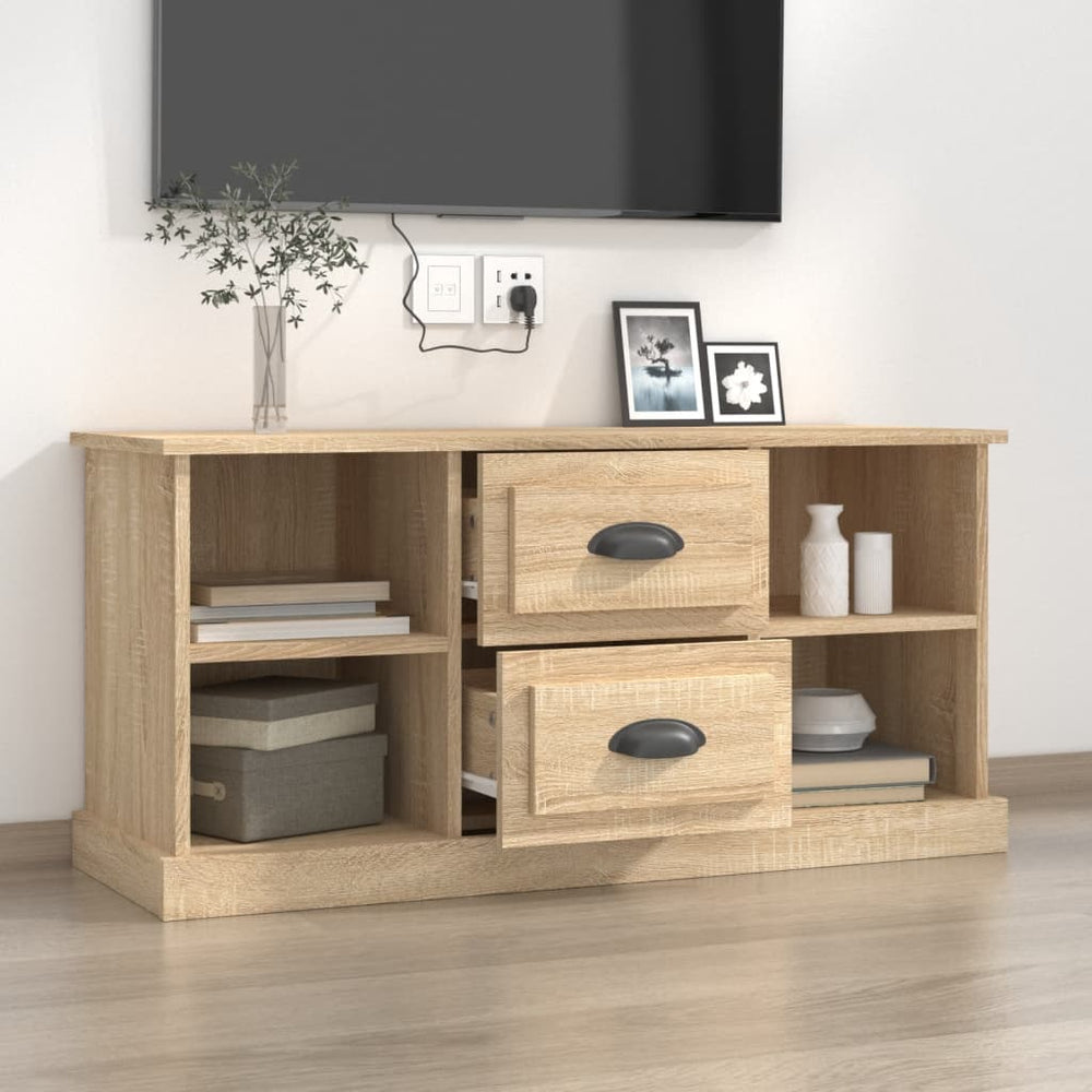 Tv-meubel 99,5x35,5x48 cm bewerkt hout sonoma eikenkleurig MeubelReus