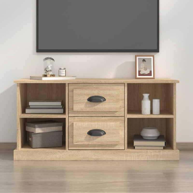 Tv-meubel 99,5x35,5x48 cm bewerkt hout sonoma eikenkleurig MeubelReus